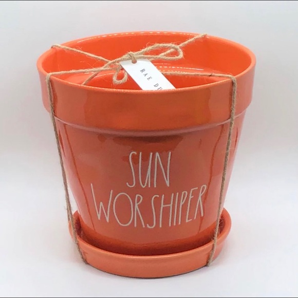 Rae Dunn Orange Sun Worshiper Planter